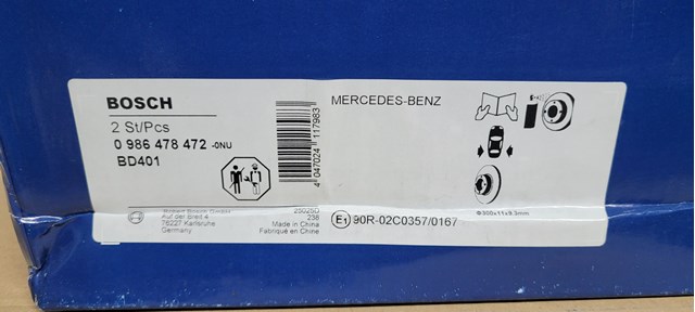 0986478472 BOSCH Диск тормозной задний купить в Одесса