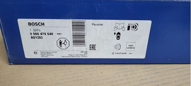0986479549 BOSCH Диск тормозной передний купить в Кривой Рог