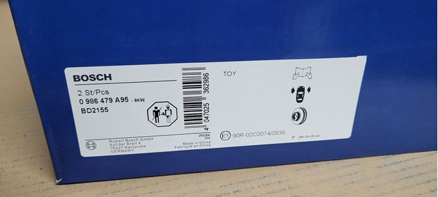 0986479A95 BOSCH Передние тормозные диски купить в Житомир