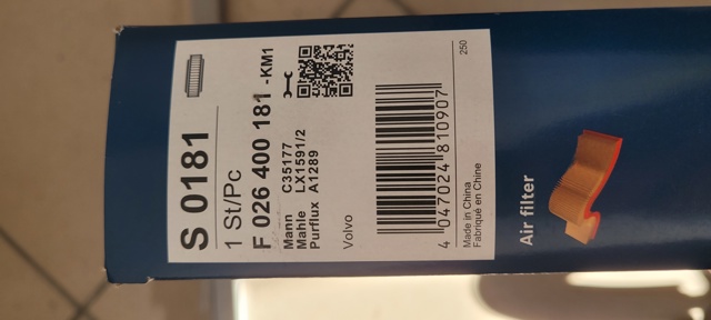 BOSCH F026400181 Воздушный фильтр в наличии Днепр