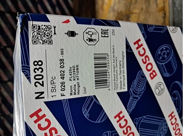 BOSCH F026402038 Топливный фильтр в наличии Ровно