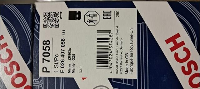 BOSCH F026407058 Фильтр масляный в наличии Днепр