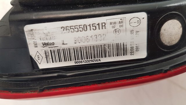 RENAULT 265550151R Фонарь задний левый внутренний в наличии Каменское