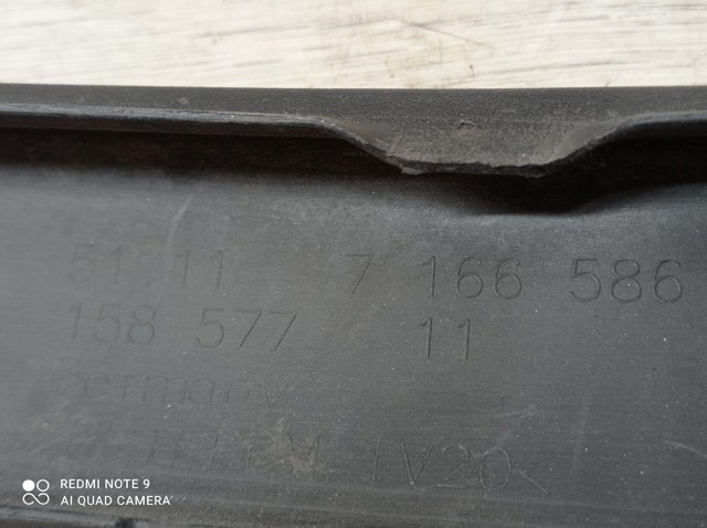 51117166586 BMW Накладка бампера переднего правая купить в Черкассы