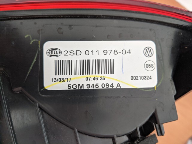 5GM945094A VAG Фонарь задний правый внутренний купить в Кривой Рог