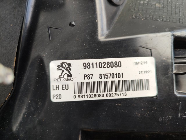 9811028080 PEUGEOT Фонарь задний левый внешний купить в Житомир