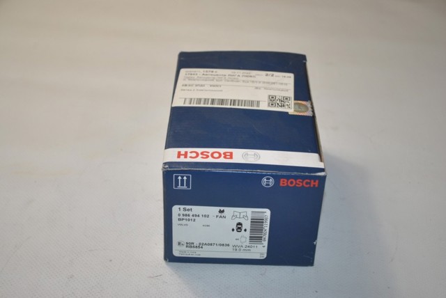 0986494102 Колодки тормозные задние дисковые купить Ужгород