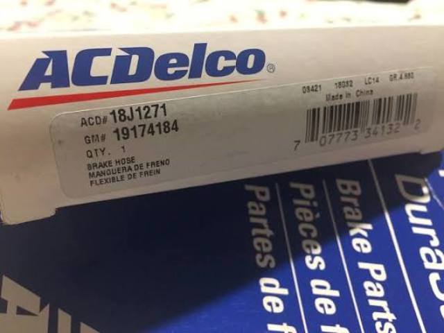 Шланг тормозной передний 18J1271 AC DELCO