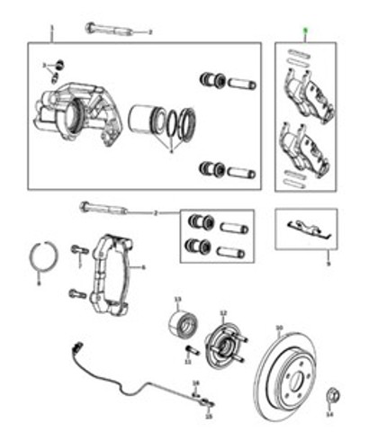 Колодки на тормоз задний дисковый 68052386AB CHRYSLER