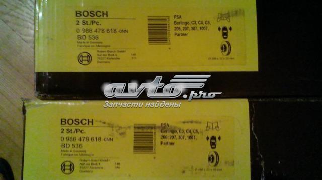 BOSCH 0986478618 Передние тормозные диски в наличии Ужгород