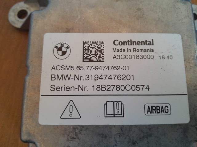 65779474762 BMW Модуль-процессор управления подушкой безопасности (ЭБУ AIRBAG) купить в Хмельницкий
