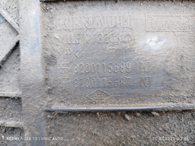 RENAULT 8200115689 Защита двигателя, поддона (моторного отсека) в наличии Черновцы