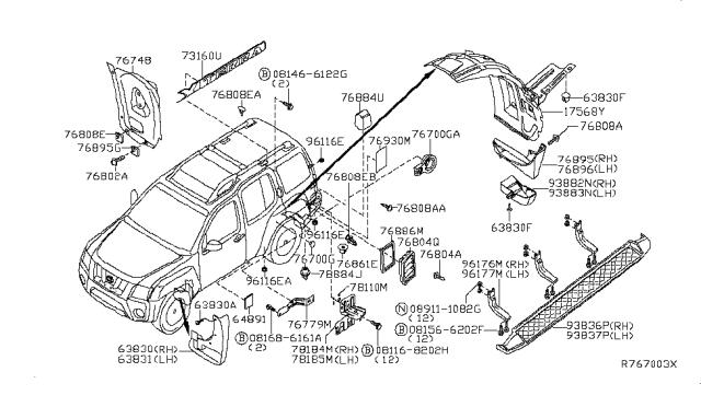 NISSAN 0155309241 Пистон (клип) крепления бампера переднего в наличии Винница