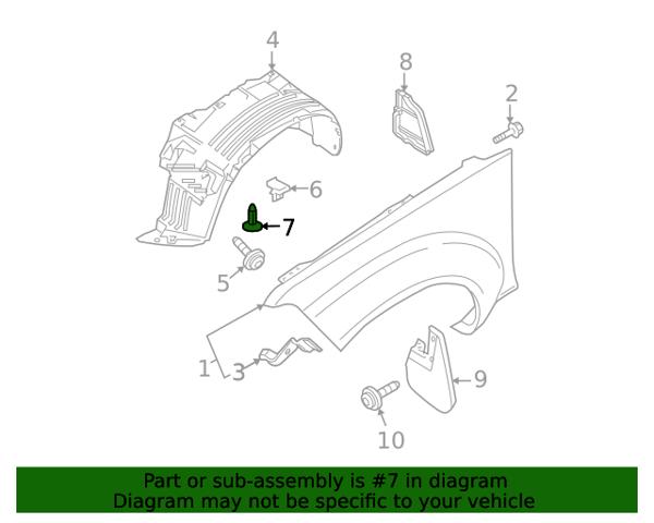 Клип крепления подкрылка переднего крыла 015532DR9A NISSAN