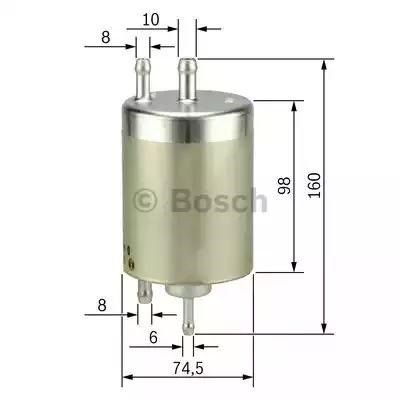 Autooil bosch f5003/1 h=156mm фільтр паливний4трубки db w202/210 18-58 m111-113137 0450915003
