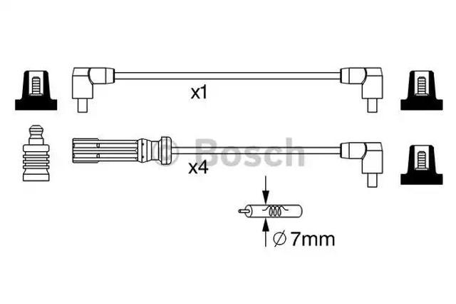 Провода высоковольтные в комплекте 0986357244 BOSCH