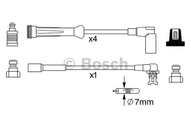 Провода высоковольтные 0986357250 BOSCH