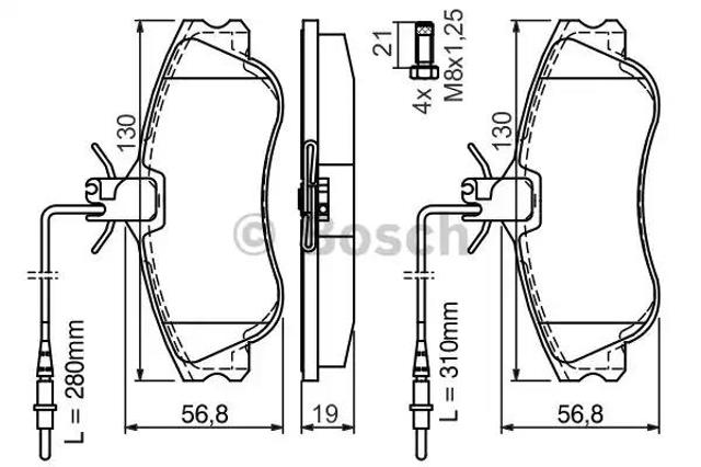 0986424414 BOSCH Колодки тормозные передние дисковые купить в Хмельницкий