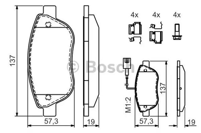 Колодки передние 0986424596 BOSCH
