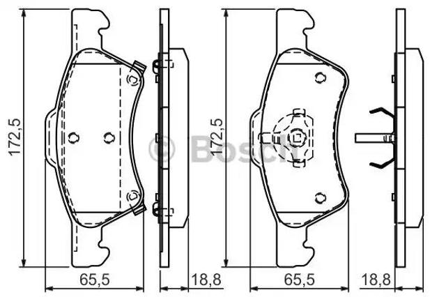 0986424765 BOSCH Колодки тормозные передние дисковые купить в Одесса