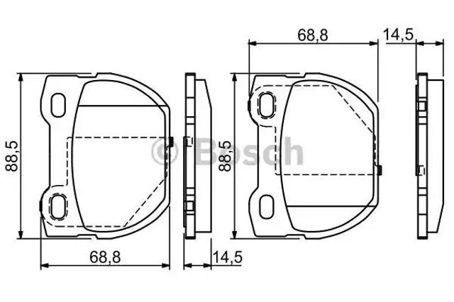 0986424827 BOSCH Колодки тормозные задние дисковые купить в Львов