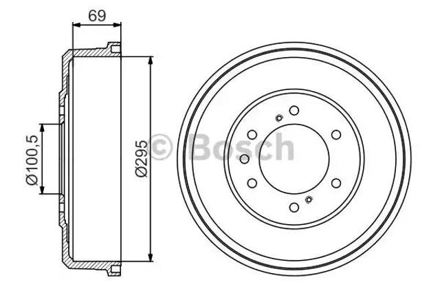 Барабан тормозной задний 0986477165 BOSCH