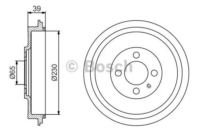 Барабан тормозной задний 0986477194 BOSCH