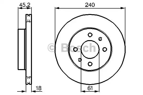 Autooil bosch nissan диск гальмівний передній sunny 1.61.7 86- 0986478533