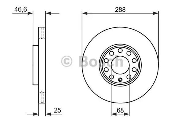 0986478546 BOSCH Передние тормозные диски купить в Ирпень