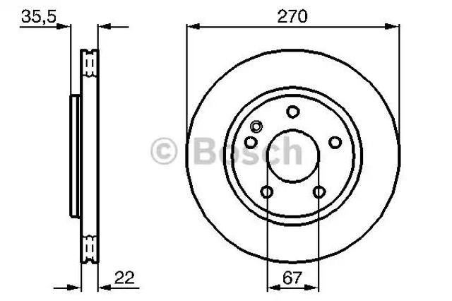 Диск тормозной передний 0986479071 BOSCH