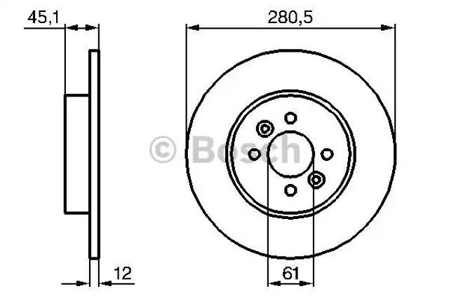 Задний дисковый тормоз 0986479195 BOSCH