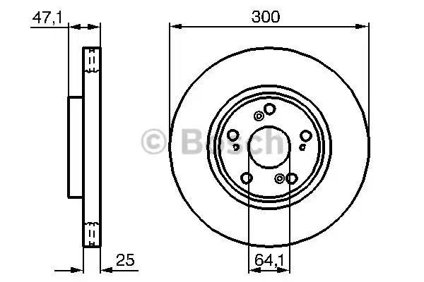 0986479227 BOSCH Диск тормозной передний купить в Каменское