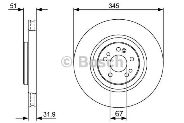 Диск тормозной передний 0986479405 BOSCH