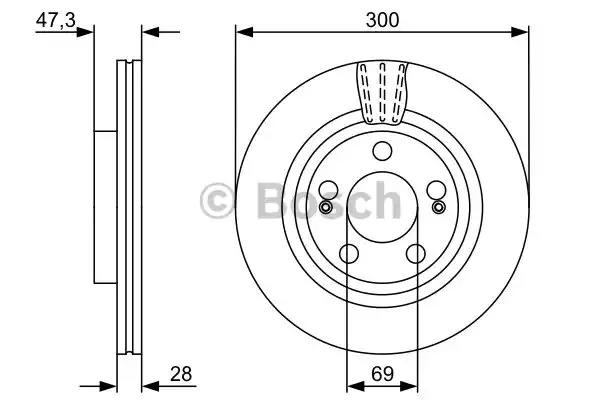 Тормоз дисковый передний 0986479537 BOSCH