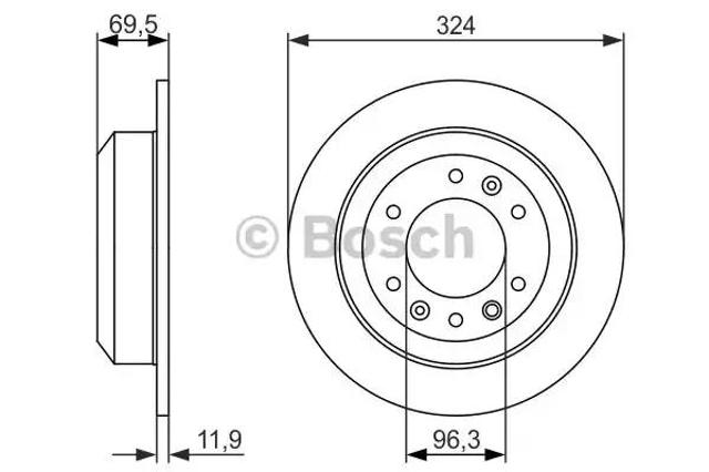 Тормозной диск 0986479598 BOSCH
