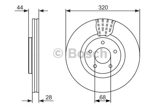 Диск тормозной передний 0986479679 BOSCH