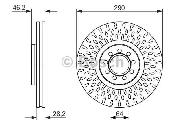 Передний тормозной диск 0986479718 BOSCH