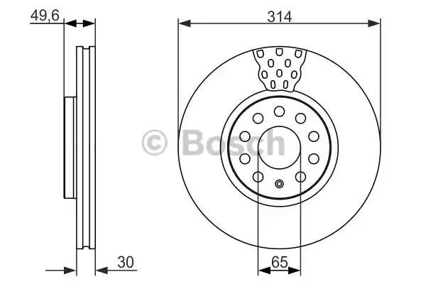 BOSCH 0986479735 Диск тормозной передний в наличии Хмельницкий