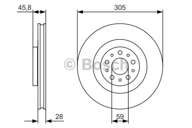 BOSCH 0986479736 Передние тормозные диски в наличии Львов