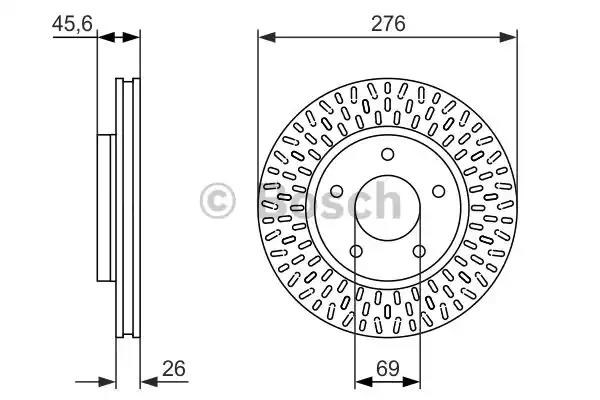 BOSCH 0986479783 Передние тормозные диски в наличии Киев