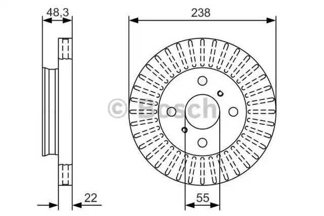 Диск тормозной передний 0986479A63 BOSCH