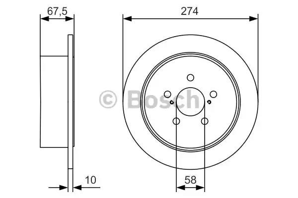 BOSCH 0986479A82 Диск тормозной задний в наличии Полтава