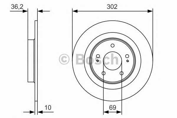 0986479B04 BOSCH Диск тормозной задний купить в Ровно