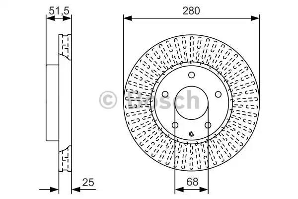 Диск тормозной передний 0986479C36 BOSCH