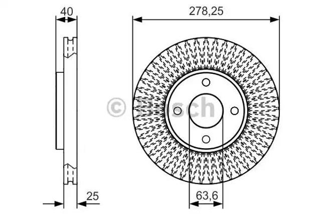 Передний тормозной диск 0986479C48 BOSCH