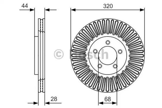 Диск тормозной передний 0986479D19 BOSCH