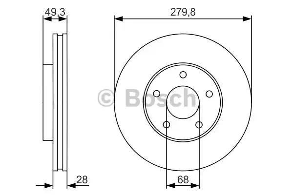 Диск тормозной передний 0986479R90 BOSCH