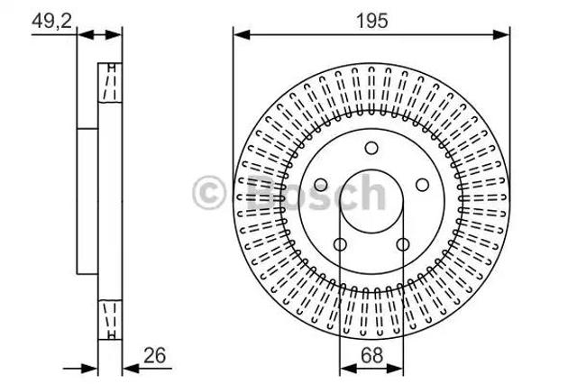 Диск тормозной передний 0986479T99 BOSCH