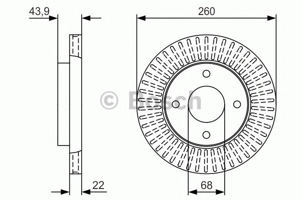 Передний тормозной диск 0986479U61 BOSCH