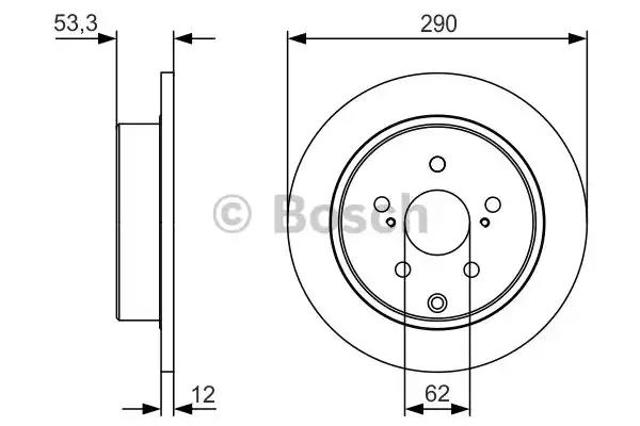 Задний дисковый тормоз 0986479V25 BOSCH